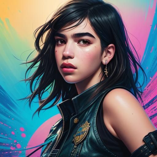 Dua Lipa Splash Art Portrait