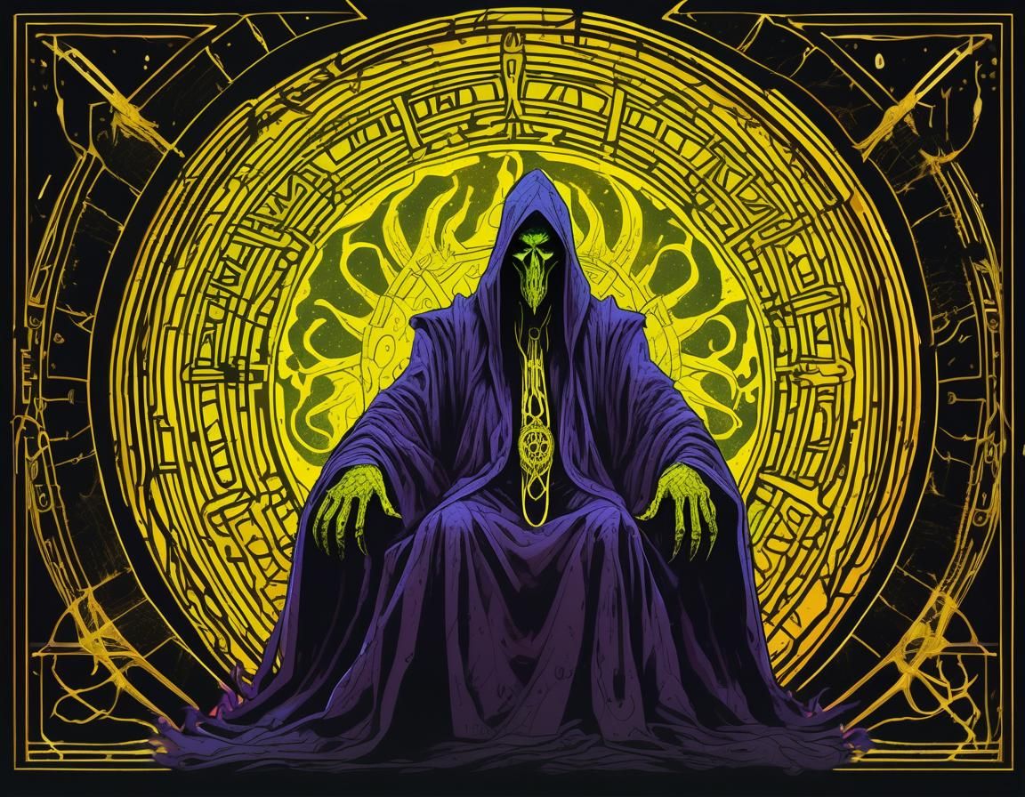 Hastur on a Throne: Dark Fantasy Digital Art