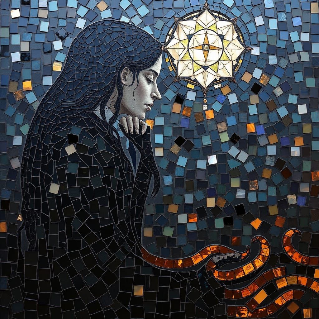Allegory Mosaic of Existential Contemplation