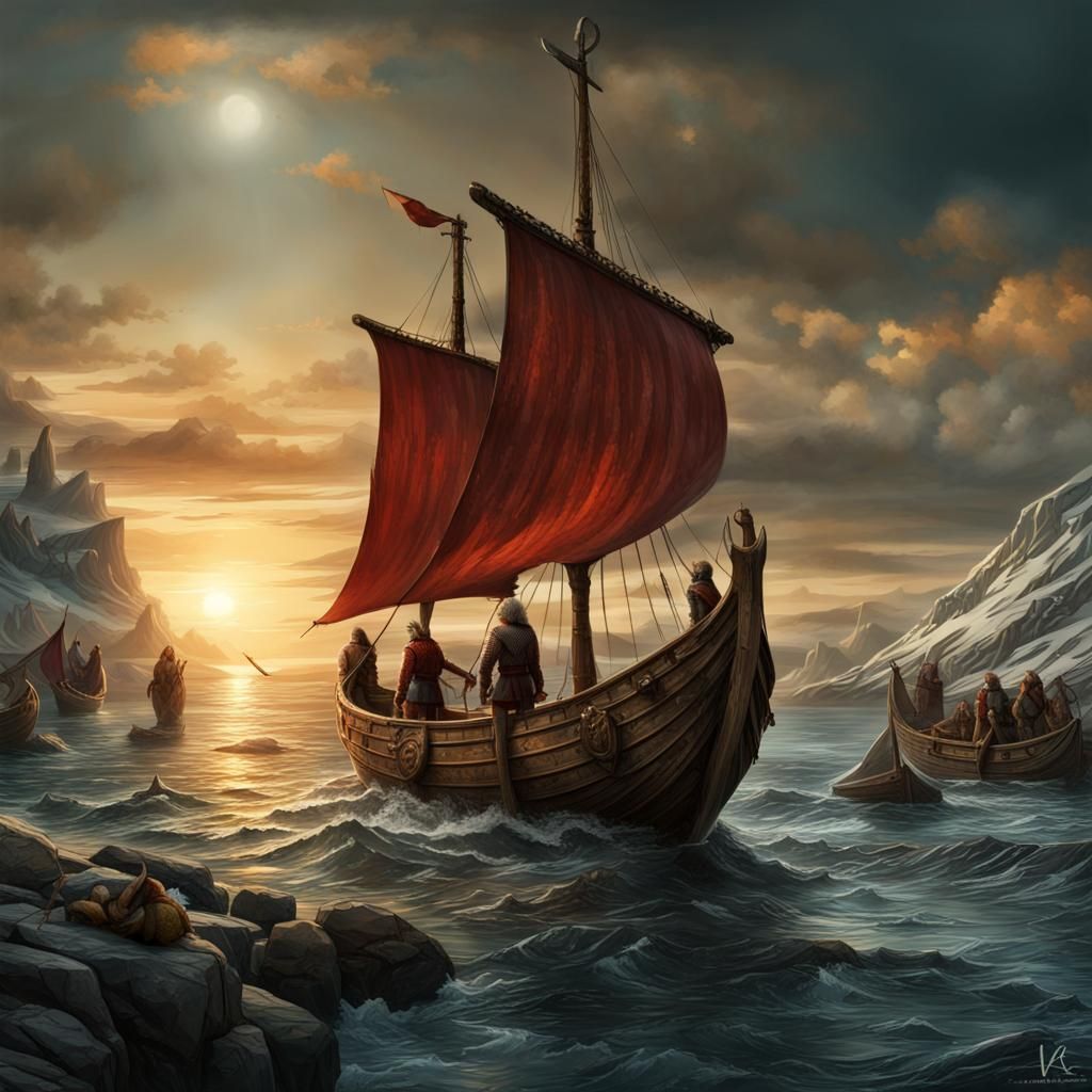 Vikings Discovering America: A Matte Painting