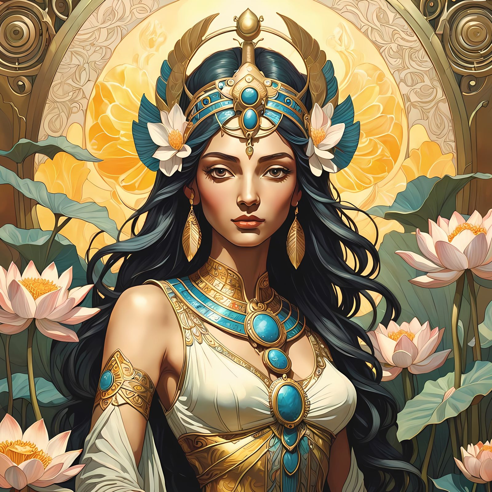 Goddess Isis in Art Nouveau Style