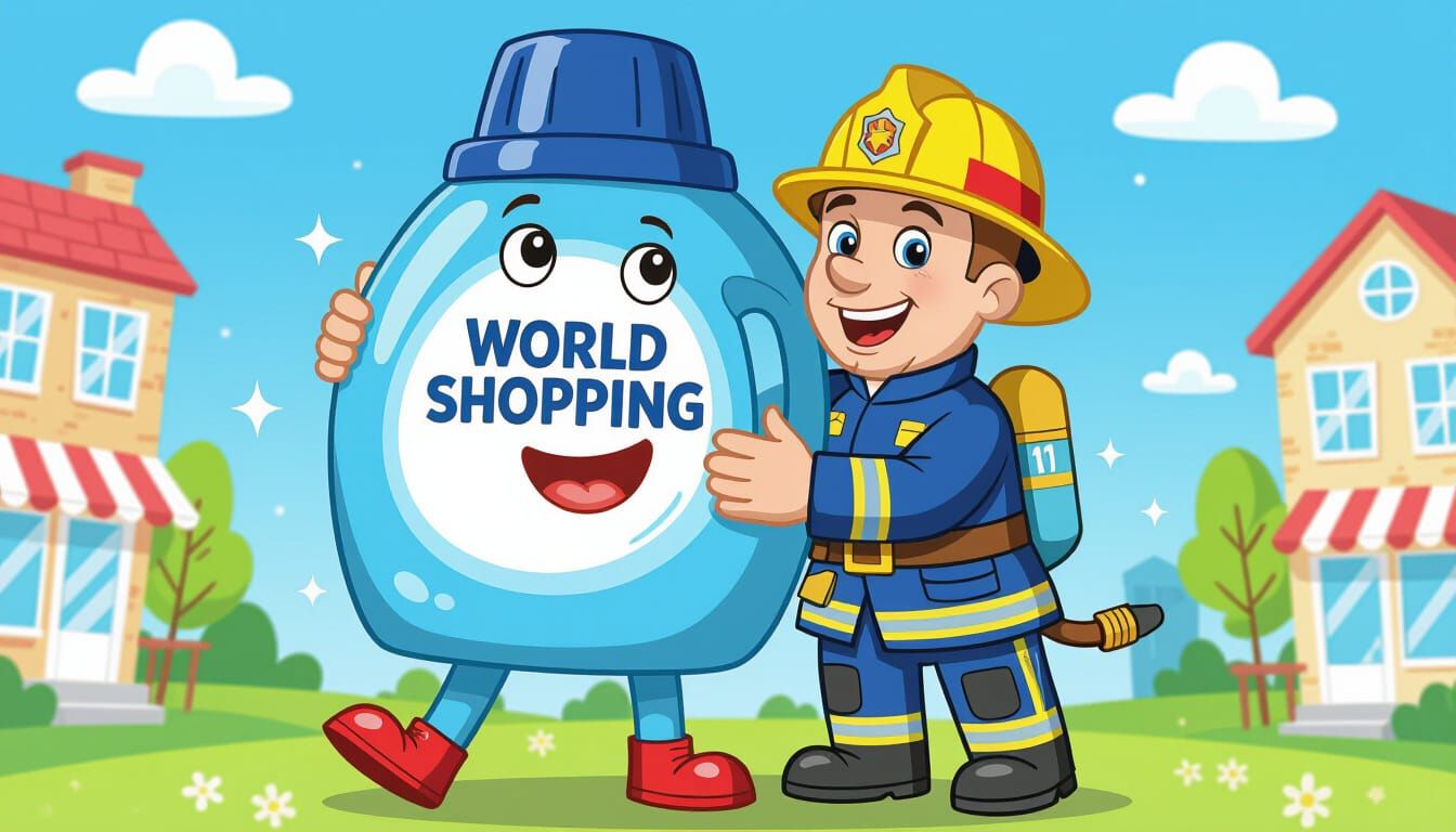 Fireman Sam Hugs Giant Smiling Fabric Softener Bottle