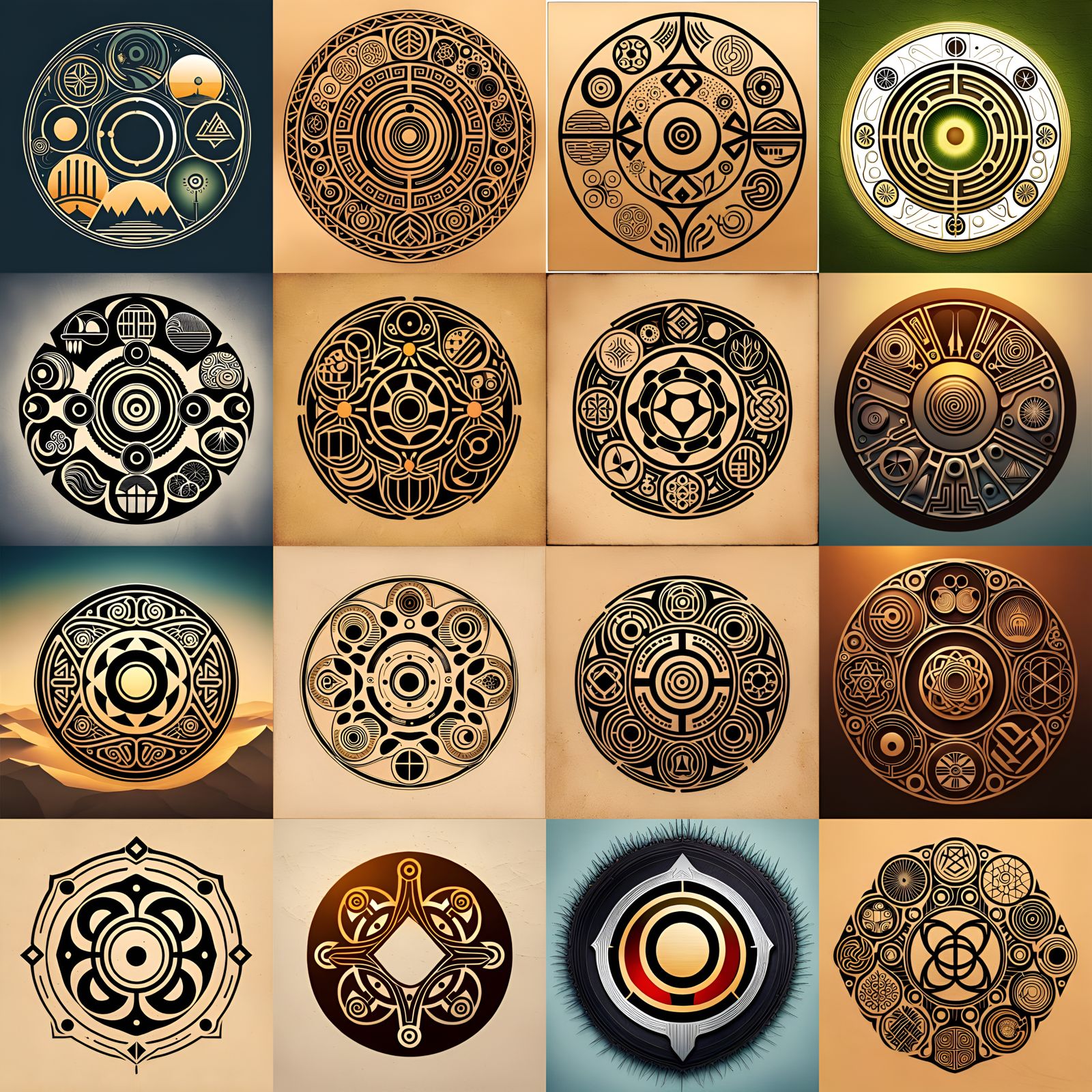 Geometric Crop Circle Inspired Glyph Designs