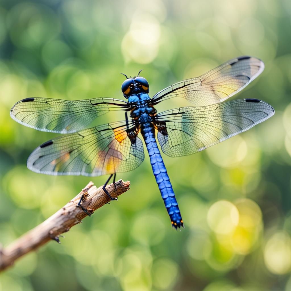 Watercolor Dragonfly with Bokeh
