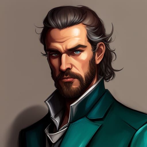 D&D Warlock Portrait: Noble in Black Coat