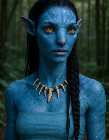 Na'vi Woman with Braids in Digital Art