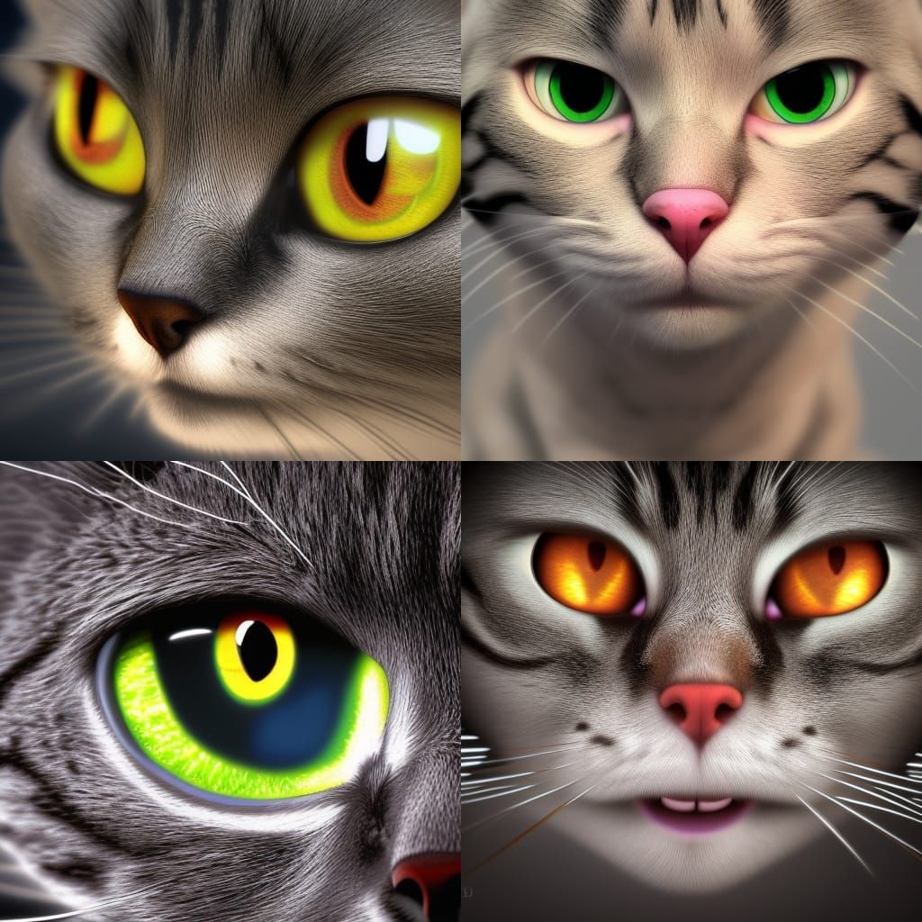 Sweet Cat Eyes: Pixar Style 3D Render
