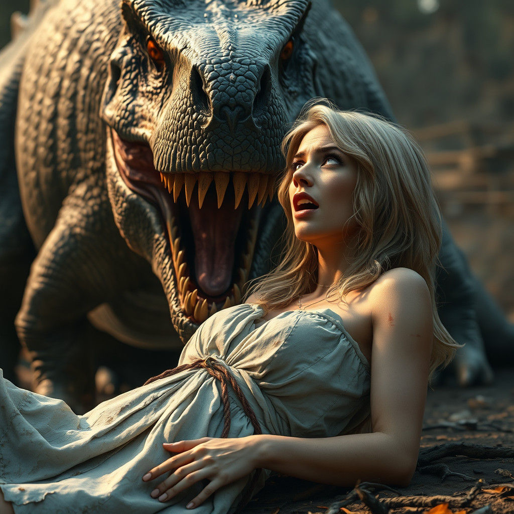 Damsel and Dinosaur: Fantasy Concept Art in 8k