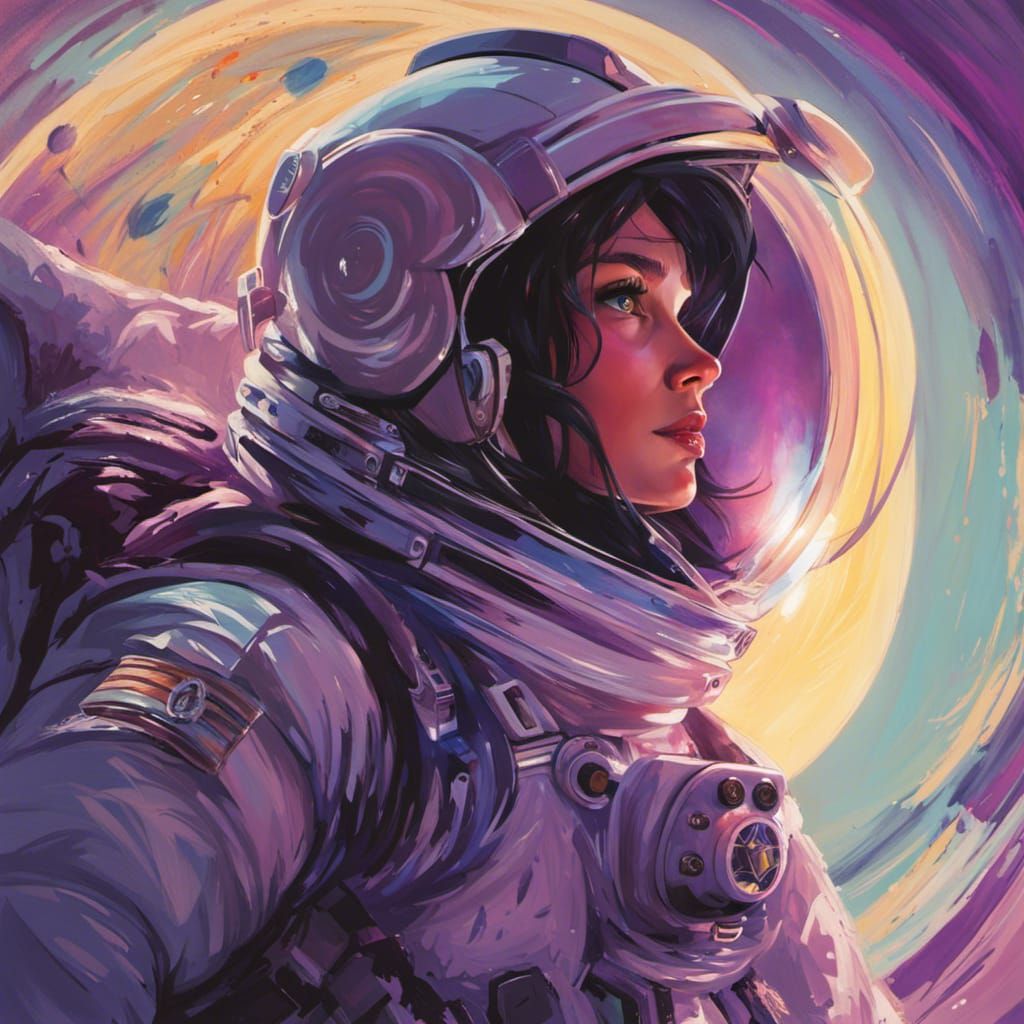 Astronaut Portrait in Vector Art Style