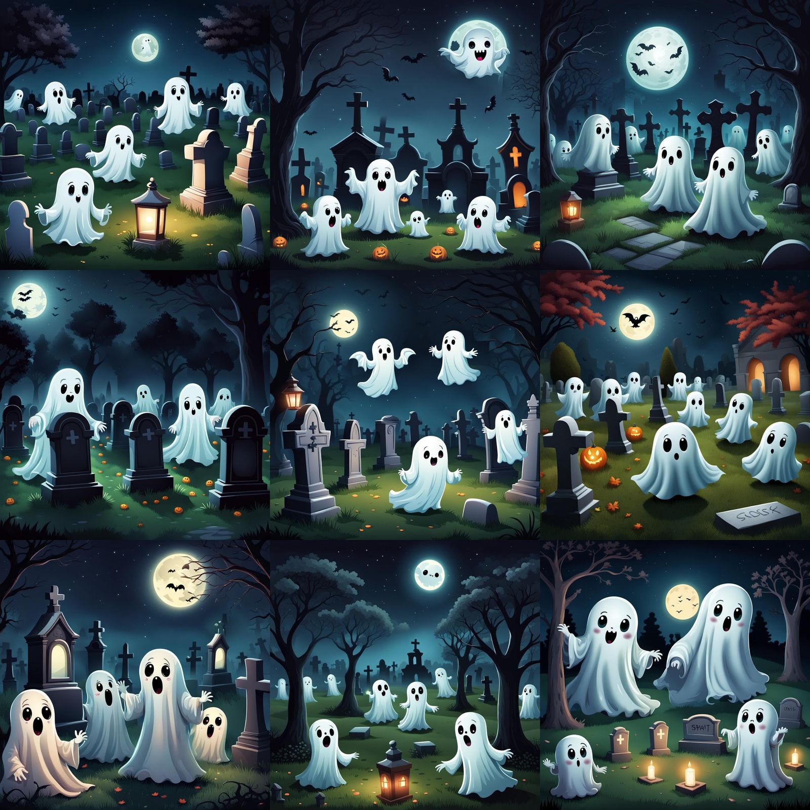 Playful Ghosts' Midnight Hide-and-Seek