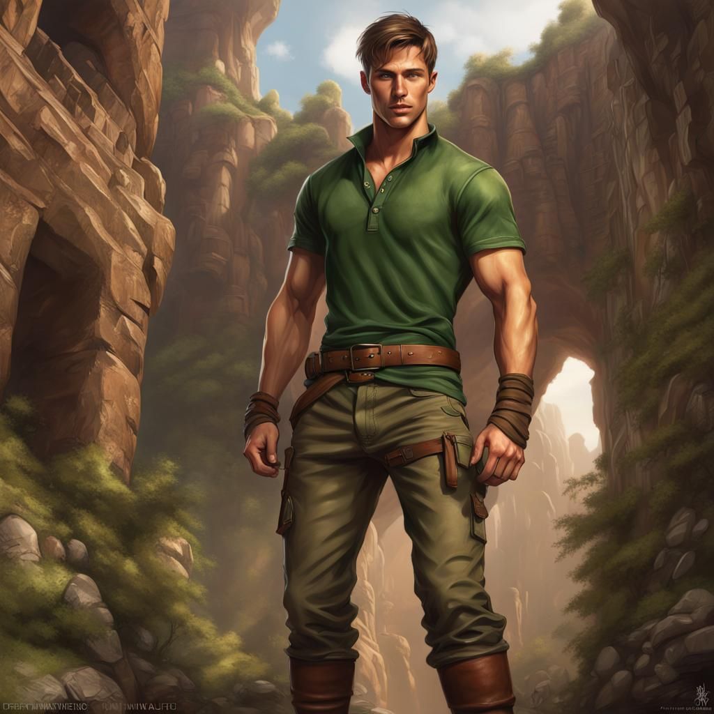 Handsome Young Adventurer in Detailed Matte Painting