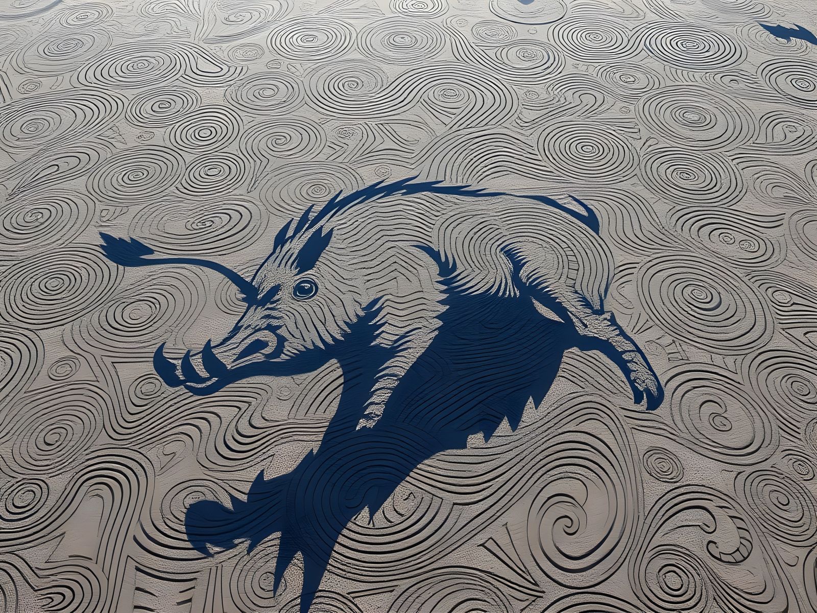 Nazca Lines: Wild Boar in Abstract Vector Style