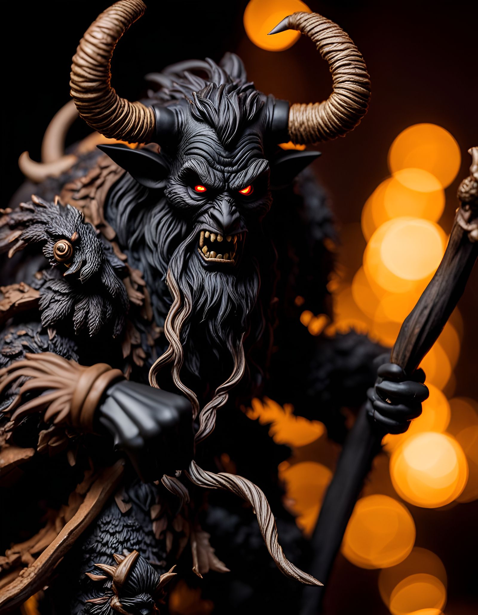 Detailed Krampus Illustration in Comic Book Style