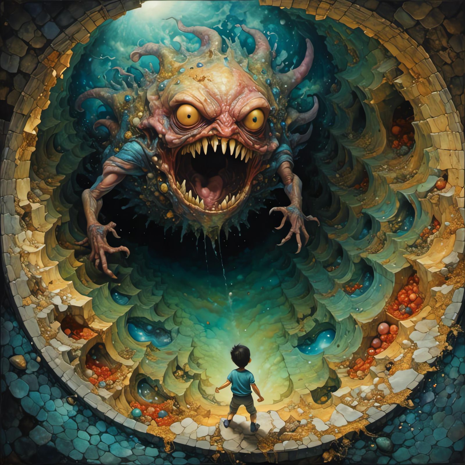 Terrifying Monster Crawls from a Well