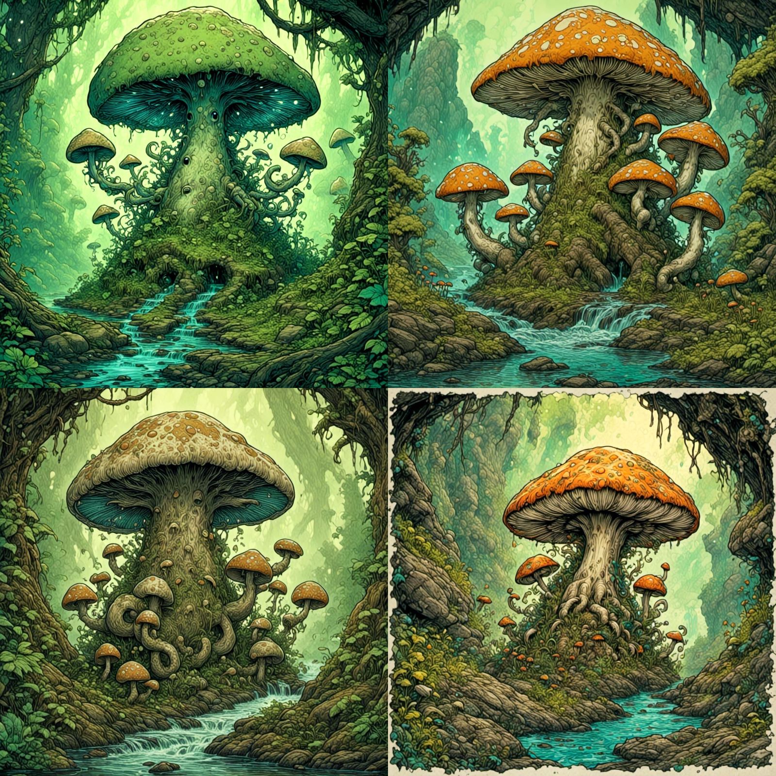 Mushroom Monster in Cavernous Fungal Forest