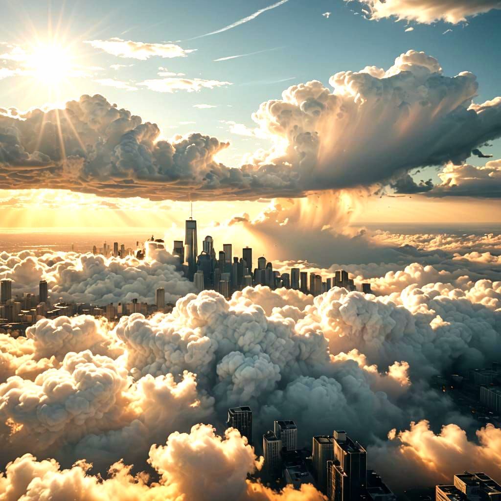 Ethereal Cloud City in Dreamlike Photography
