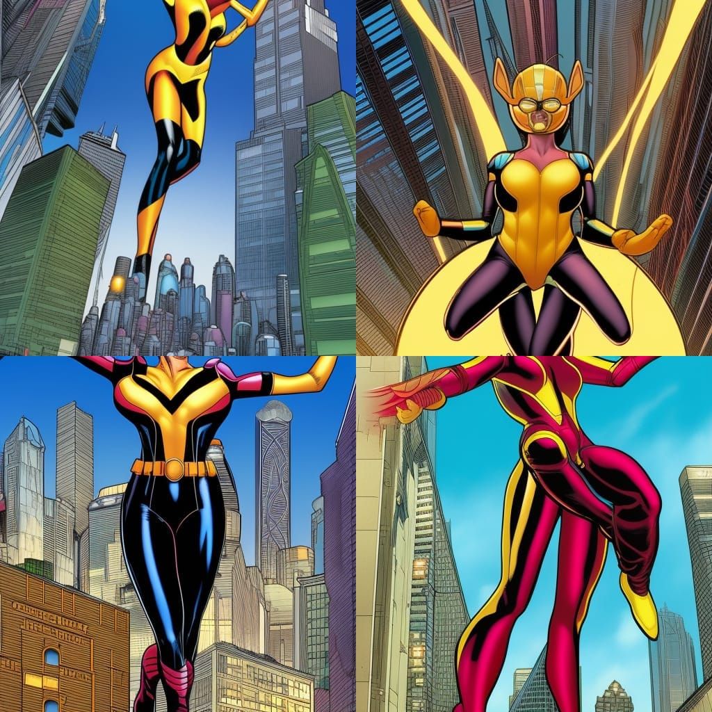 Giant Wasp: 80-Meter Superhero Comic Art