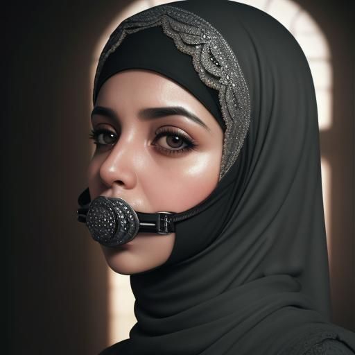 Portrait of a Hijabi Woman with Gag