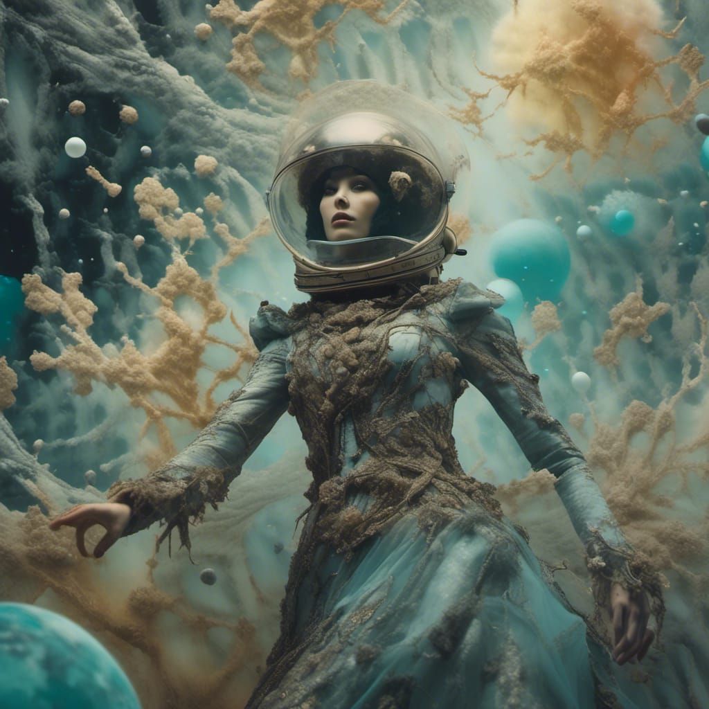 Retrofuturistic Space Heroine in Dreamlike Lomography