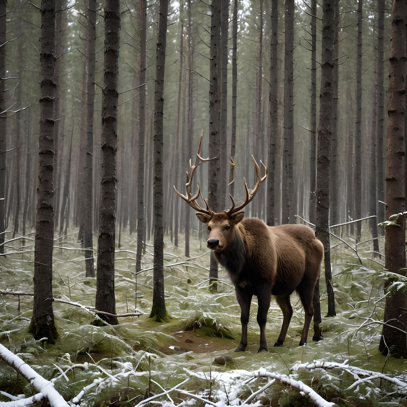 Siberian Forest Life: An AI Interpretation