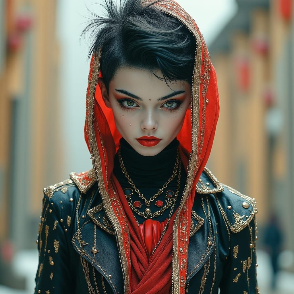 Cyborg Boy Reveals Inner Machine in Dark Portrait