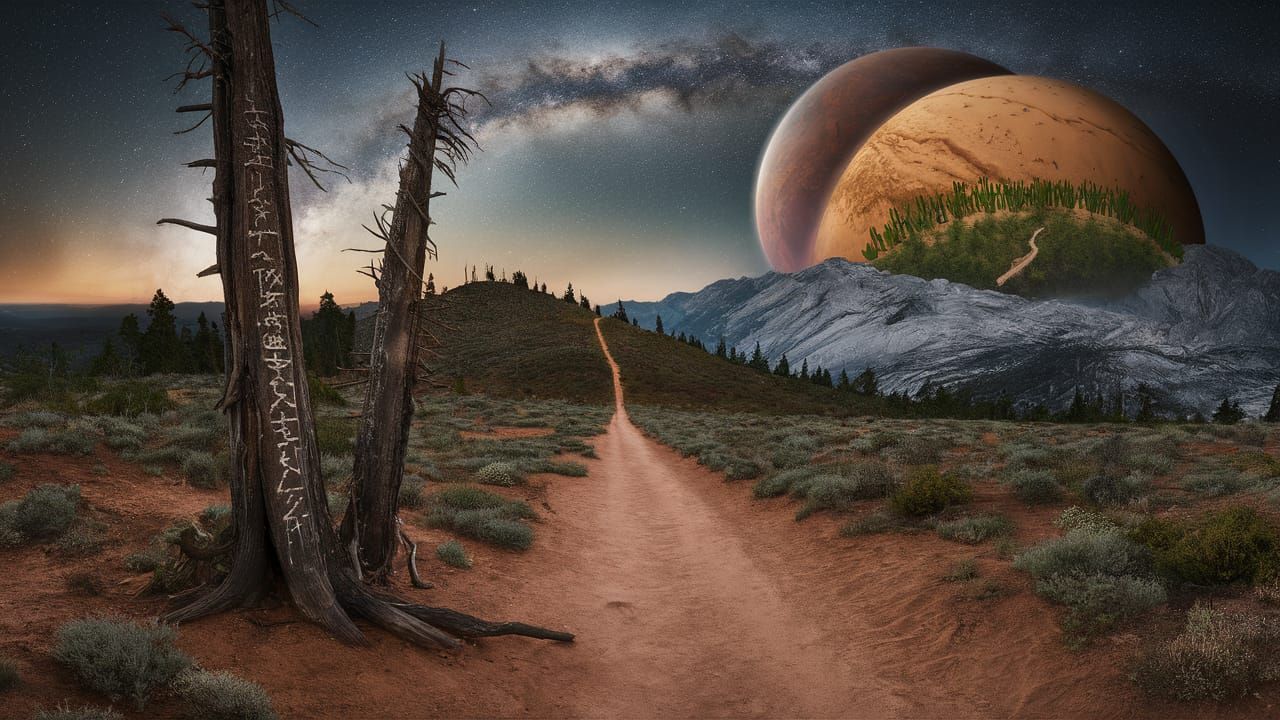 Otherworldly Trail Between Planetary Biomes