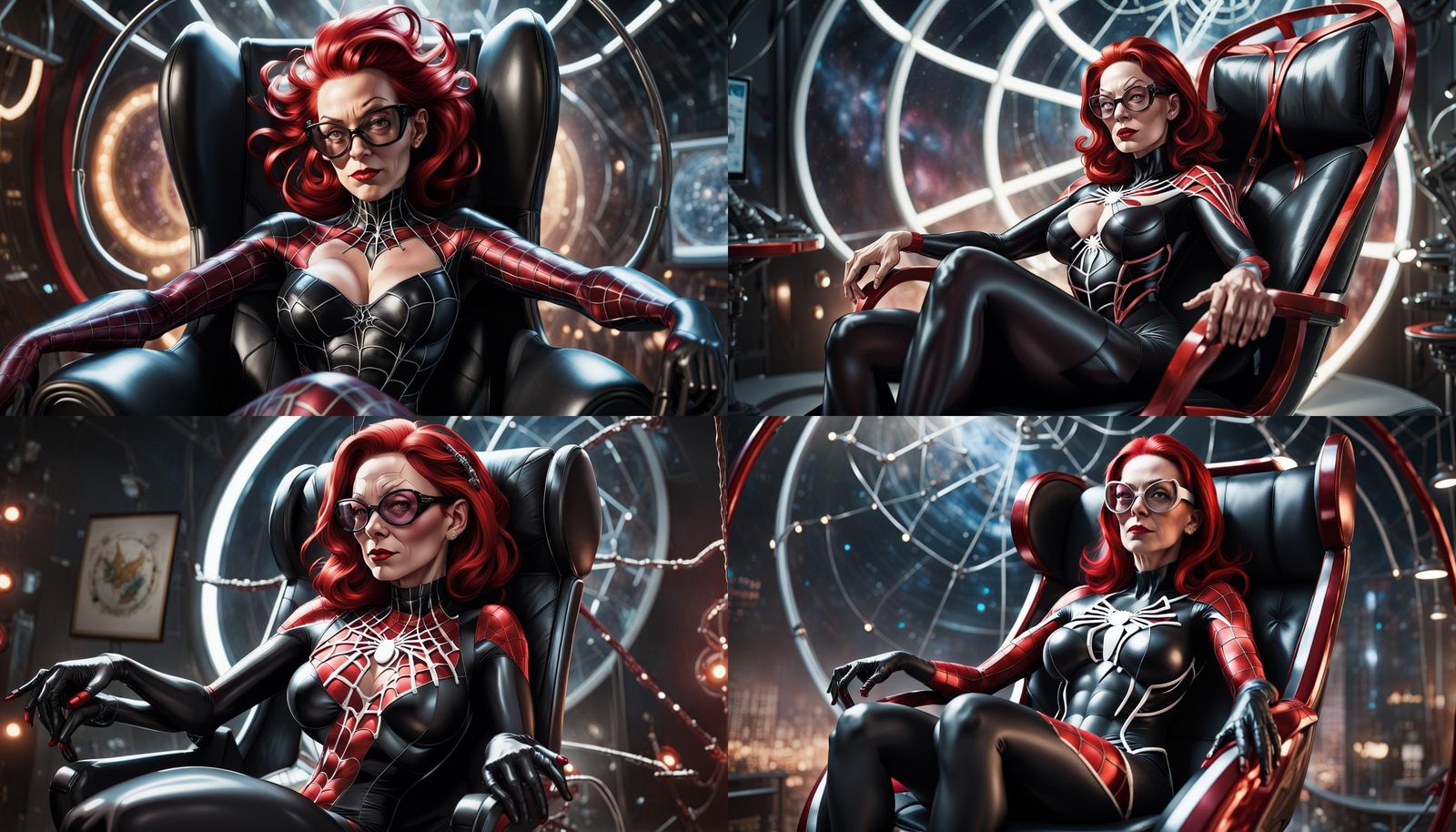 Madame Web in Dimensional Space, Hyperrealistic Digital Art