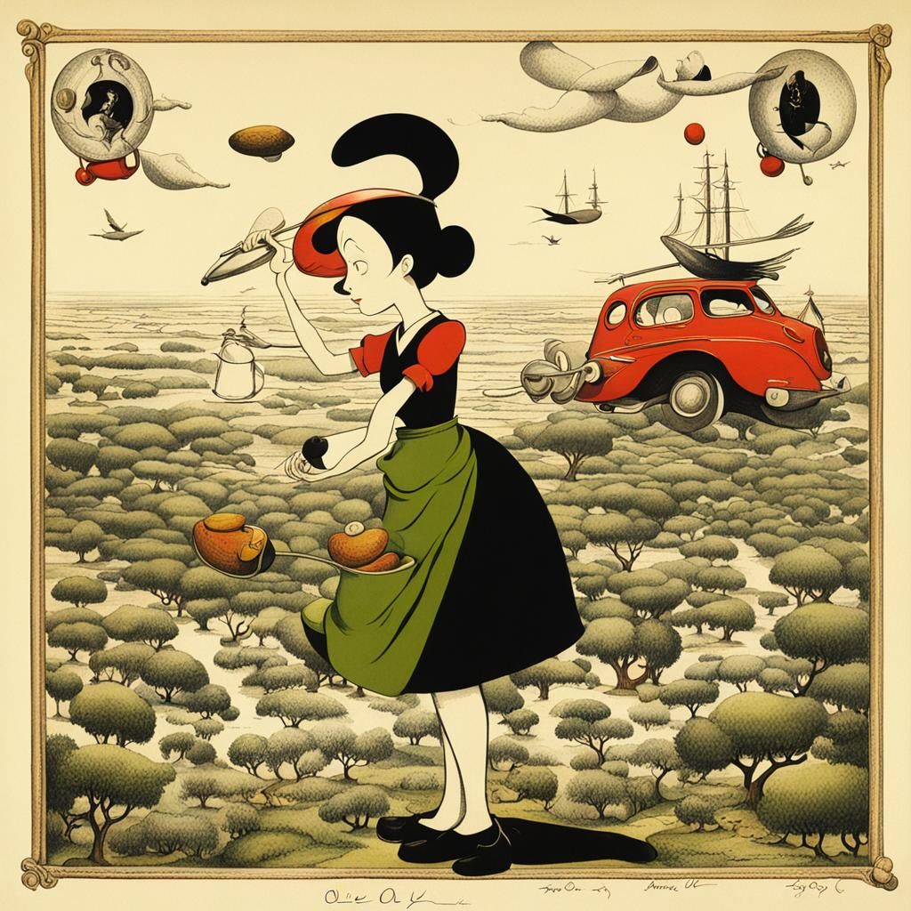 Surreal Portrait of Olive Oyl