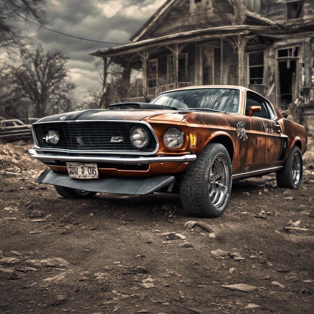 1970s Ford Mustang in Zombie Apocalypse