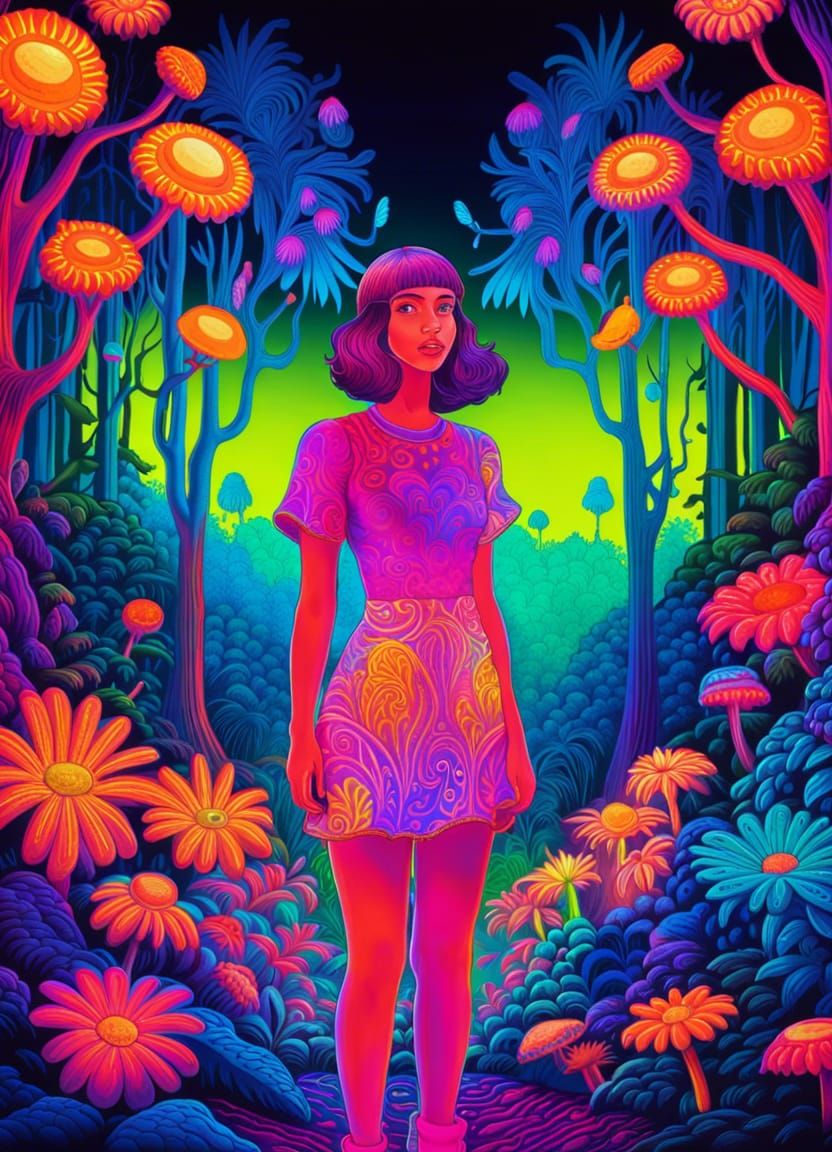 Psychedelic Portrait of Daisy Ridley in Visionary Style