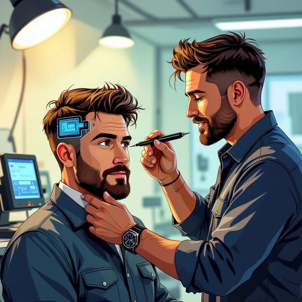 Satirical Digital Art: Humans Upgraded Like Smartphones