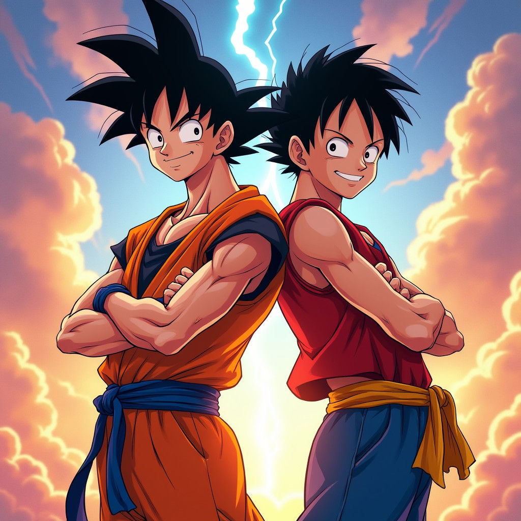 Goku and Luffy: Confident Anime Heroes
