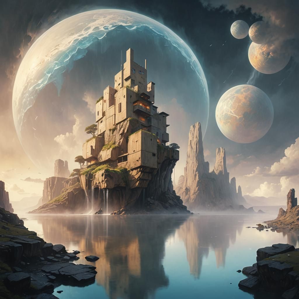 Futuristic Cliffside House in Dystopian Style