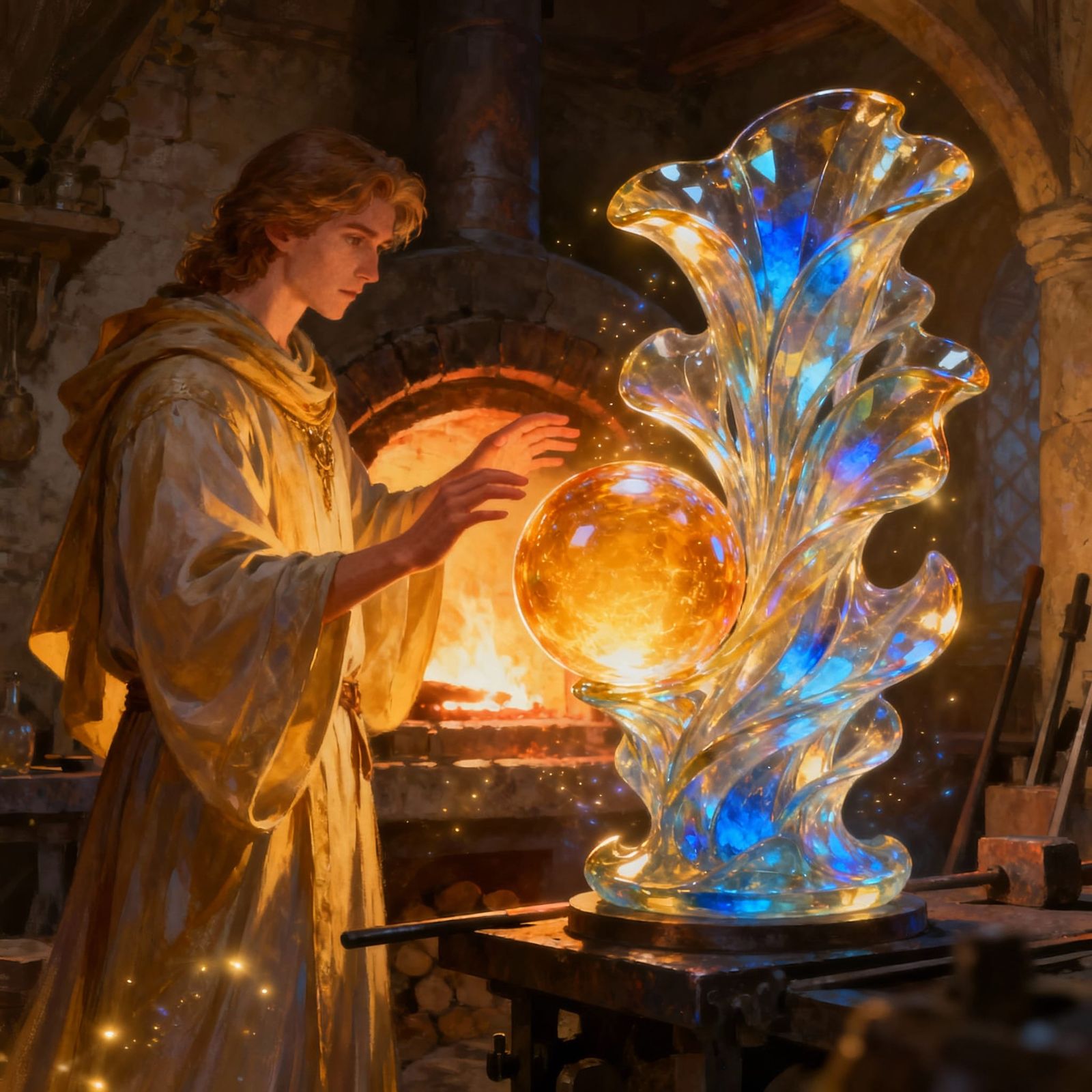 Magical Glass Blower Creates Stunning Sculpture