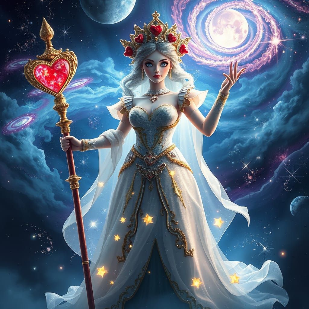 Celestial Goddess Transformation in Hyperdetailed Digital Ar...