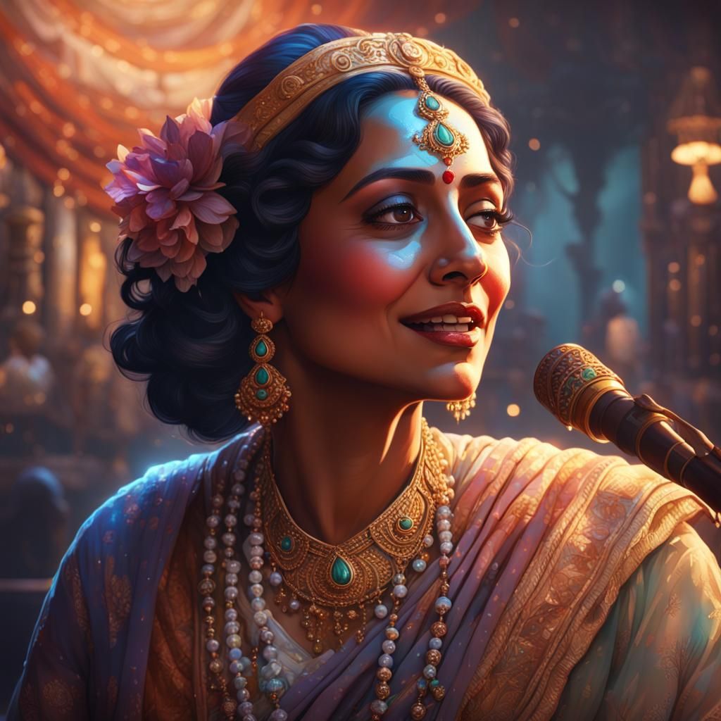 Studio Portrait of a Singer in Art Nouveau Style