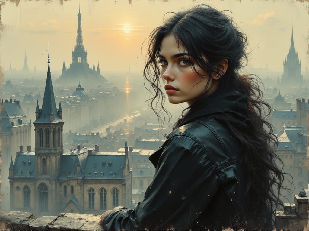 Parisian Rooftop Portrait in Dynamic Lighting