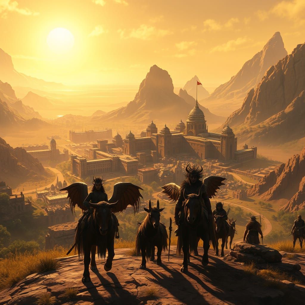 Ancient Walled City Amidst Onderon's Majestic Landscape