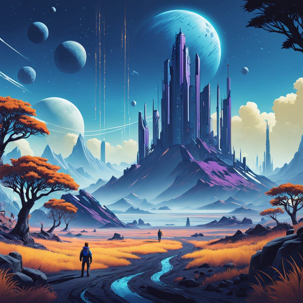 Mystical Candlelit Dreamscape in Velvety Blues and Purples