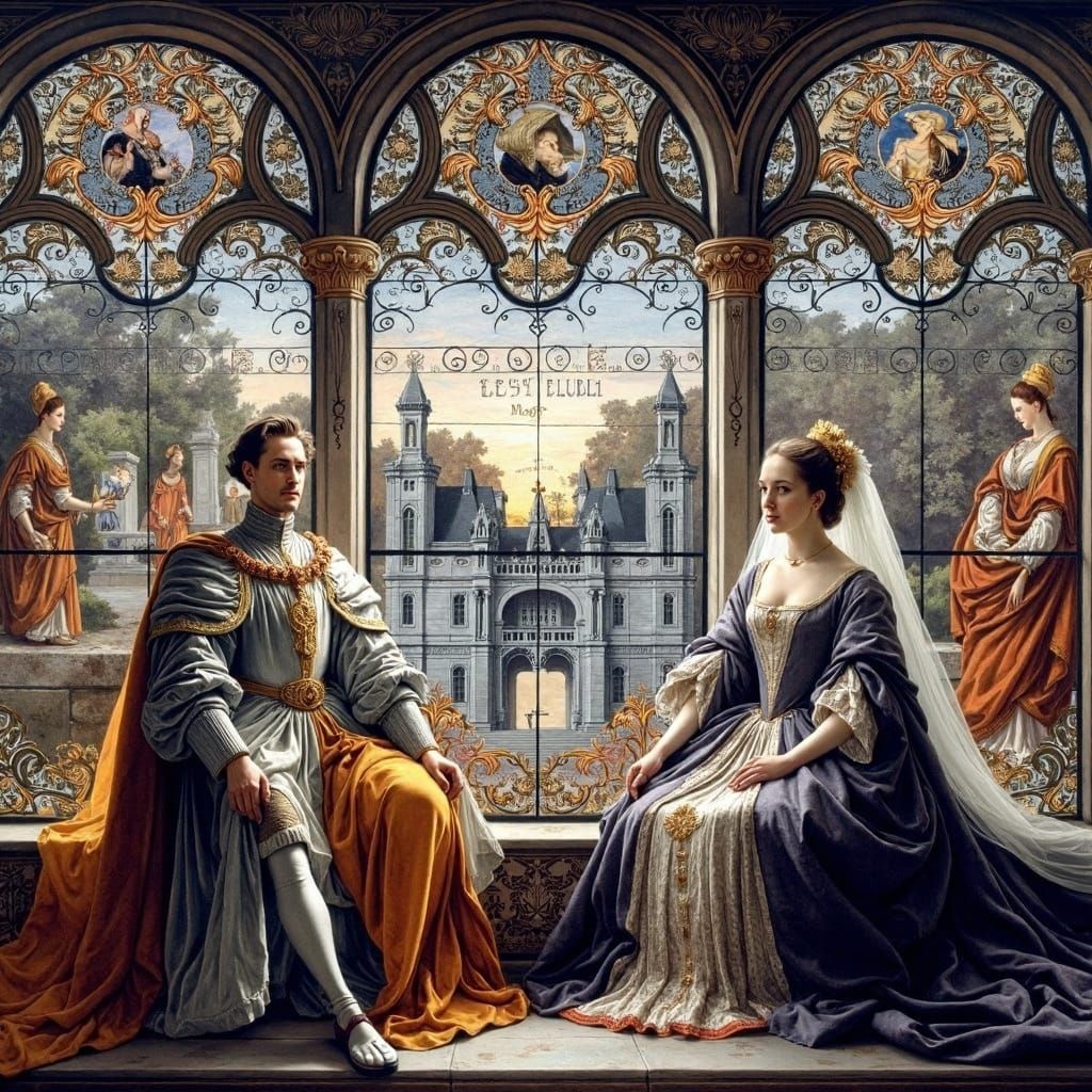 François Ier and Marguerite de Navarre: Watercolour Portrait