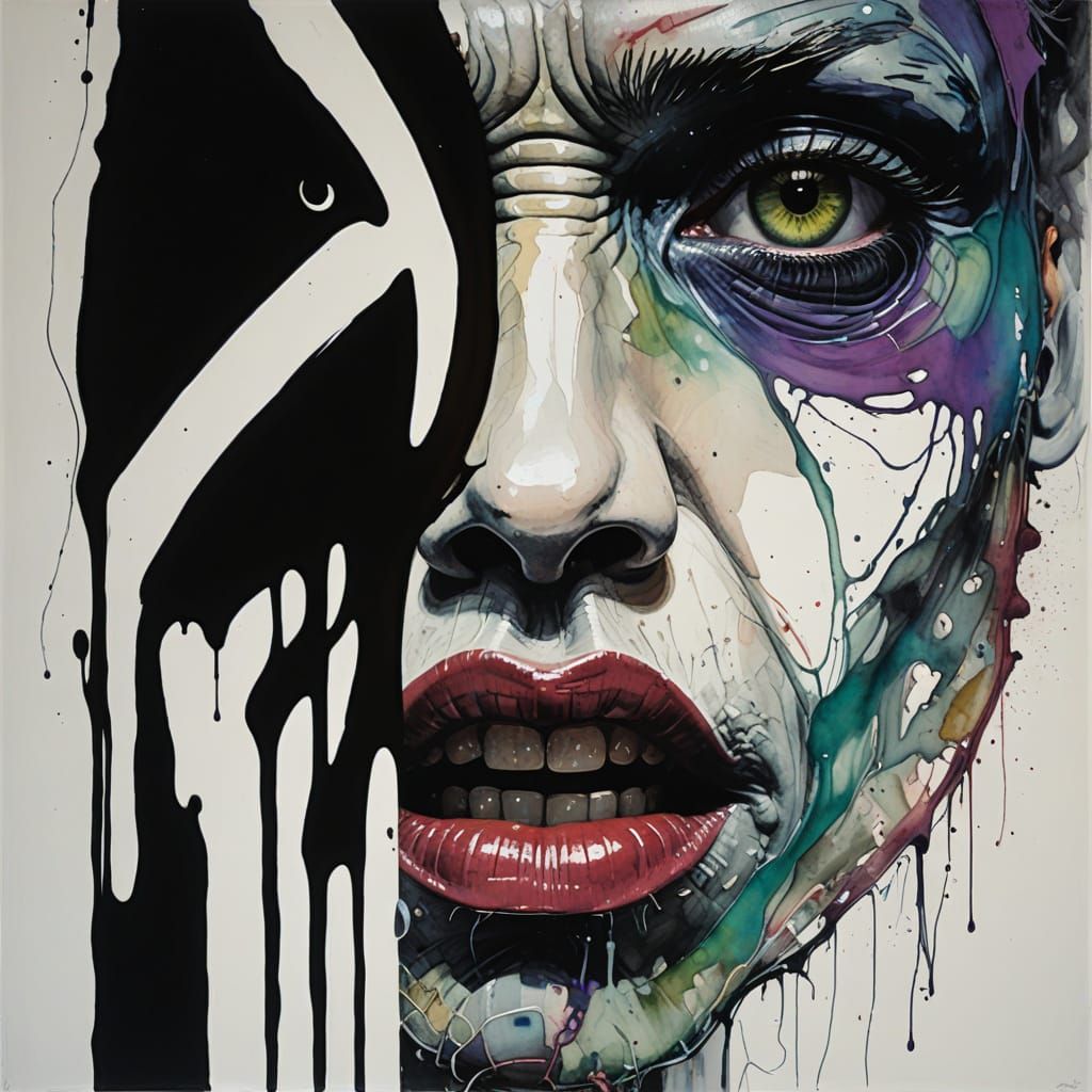 Eldritch Gorilla Portrait Dissolves into Swirling Smoke in D...