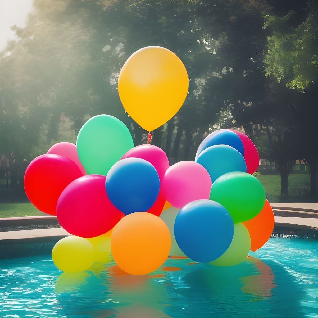 Dragon in a Colorful Balloon Pool