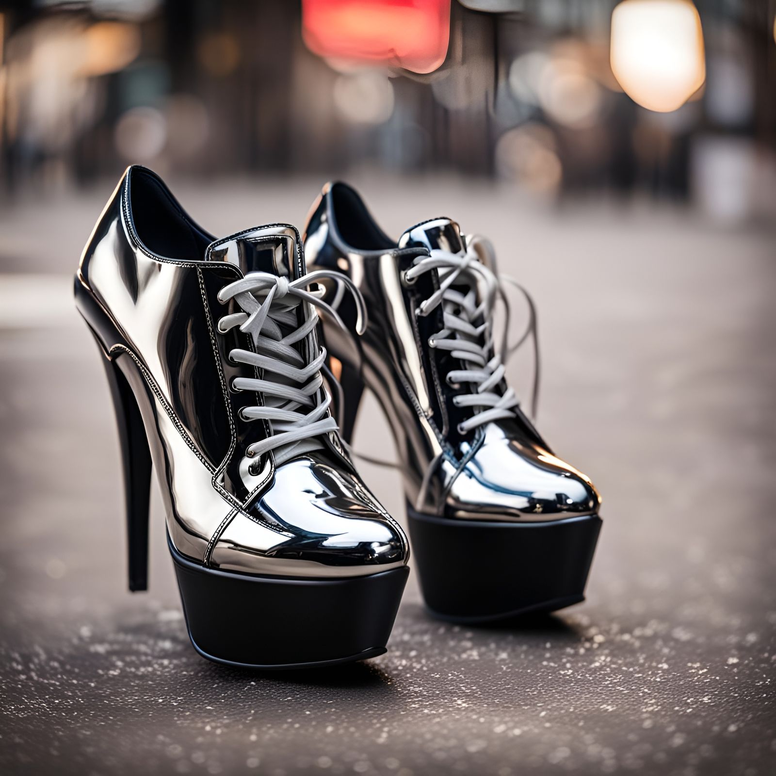 High heel sneakers patent leather