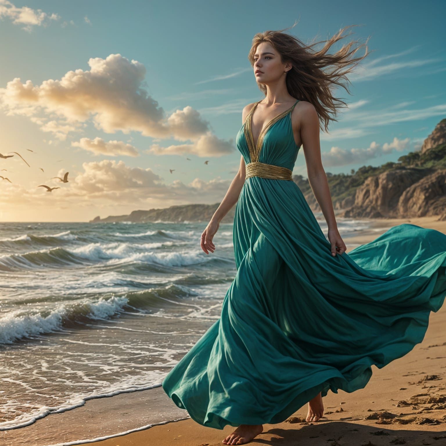 Stunning Fantasy Beach Scene in Vibrant Colors