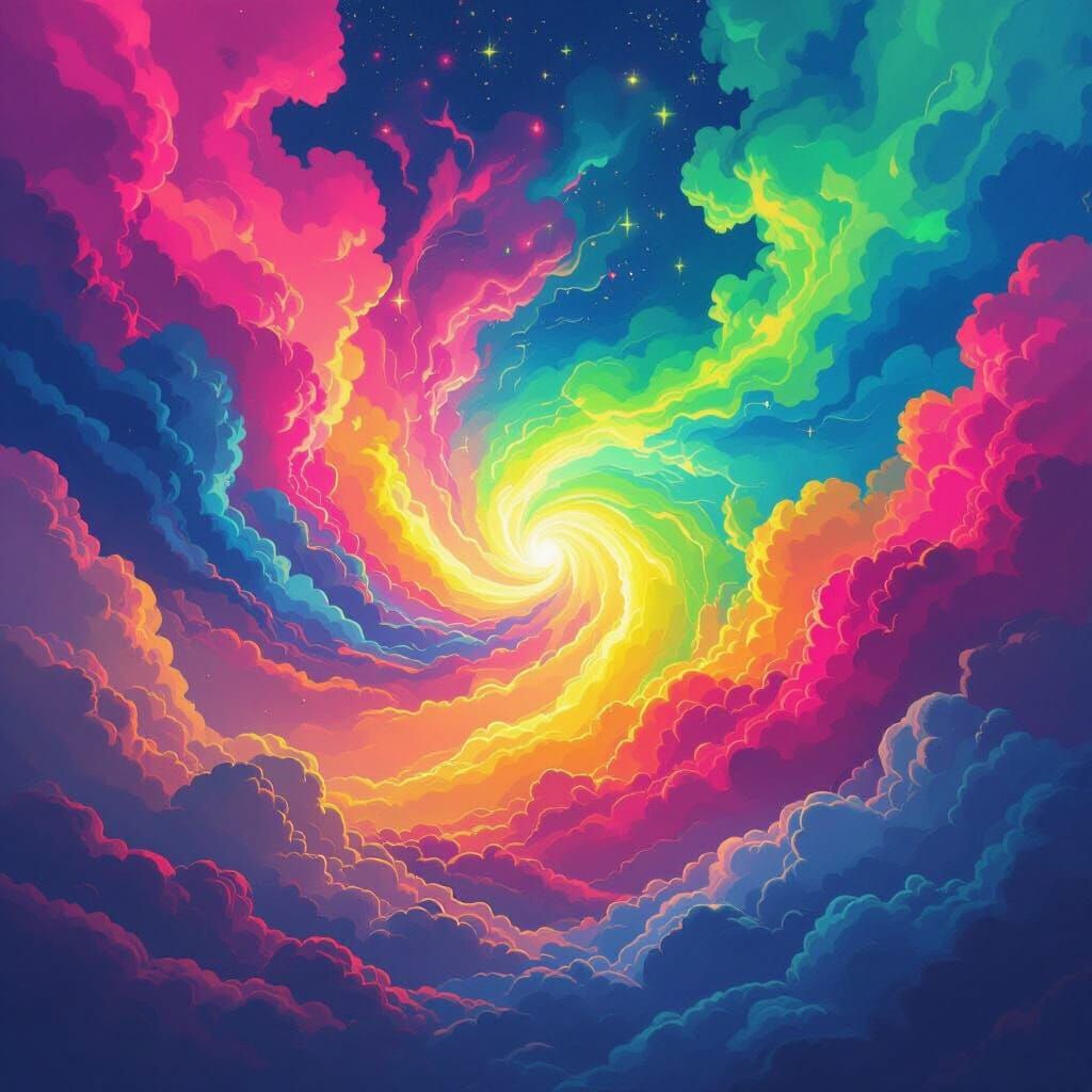 Vibrant Colors Erupt in Dreamy Abstract Composition