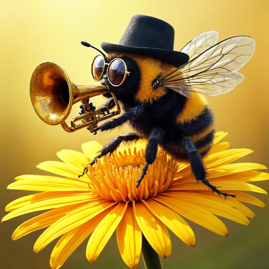 Bumble Bee Jazz Musician on Dandelion