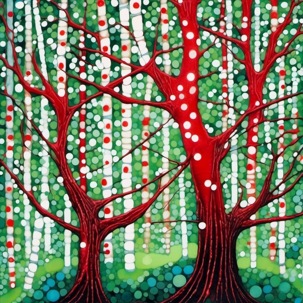 Whimsical Striped Tree in Seuss Aesthetic