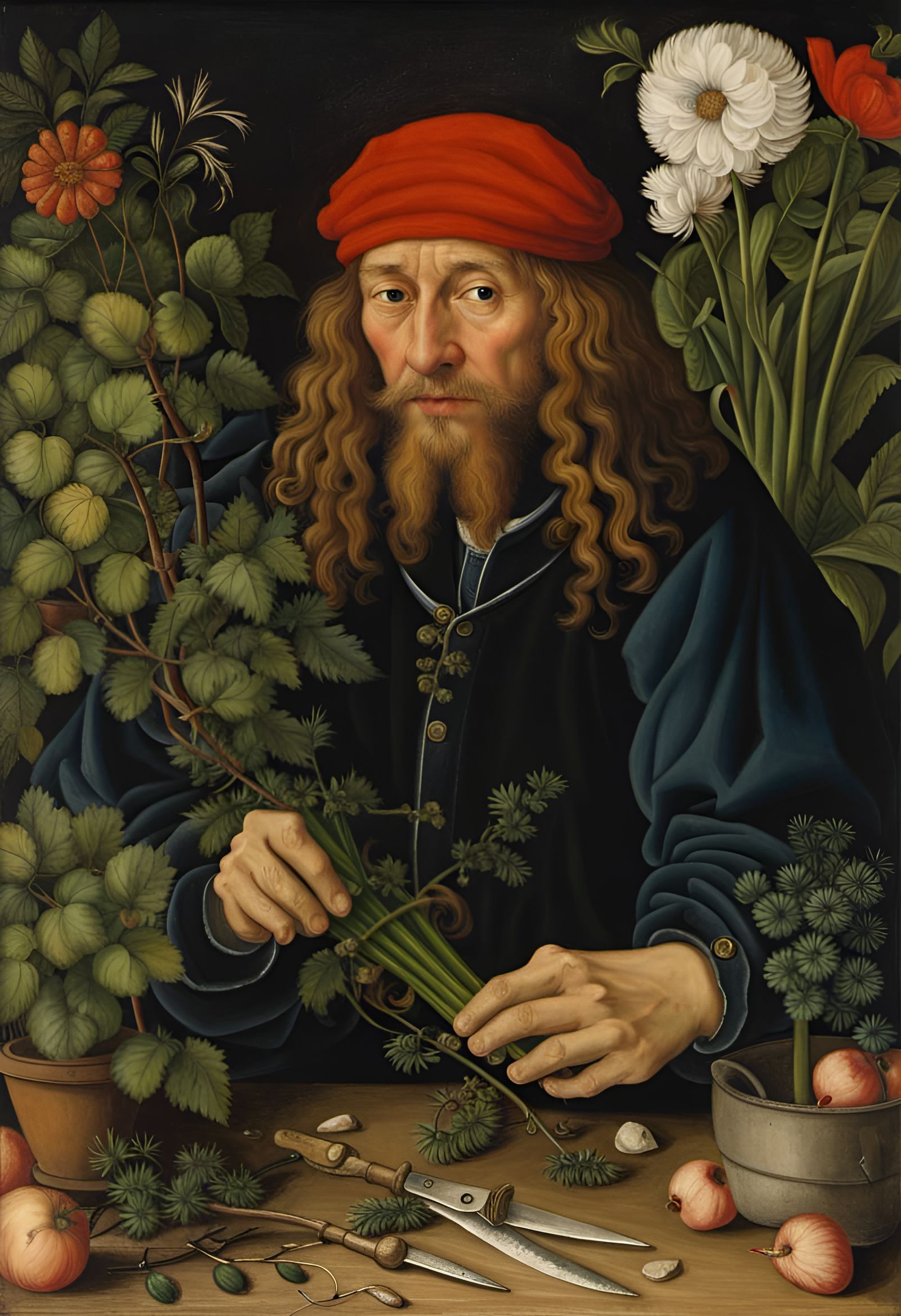 Albrecht Dürer working as a gardener.