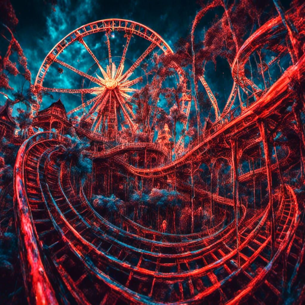 Dark Carnival: Hyperreal Gouache Wonderland
