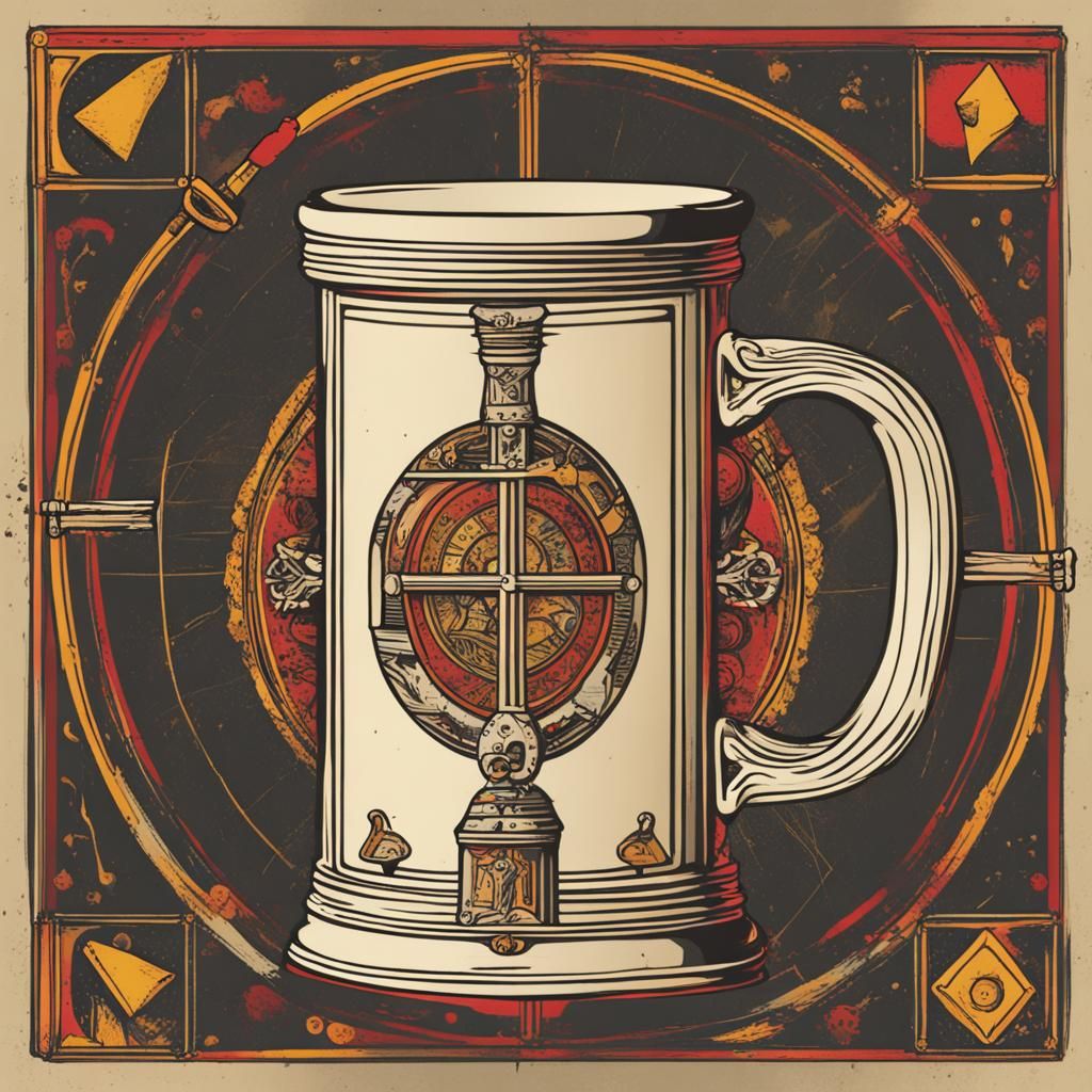 Ale Mug Tarot Card in Pop Art Style